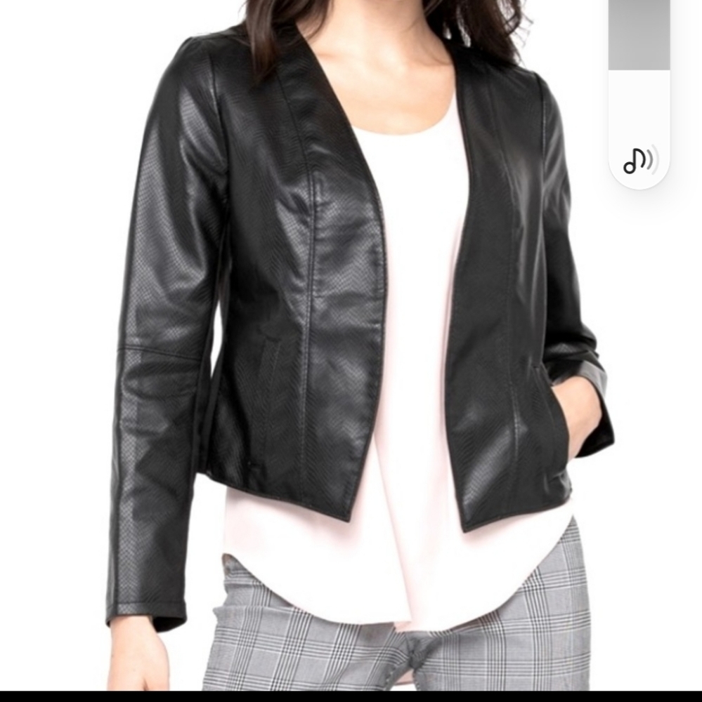 Faux LEATHER S BLAZER - Picture 2 of 3